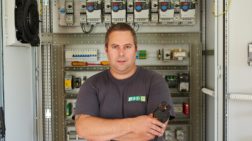 BIOG - Control center of a biogas plant with open doors